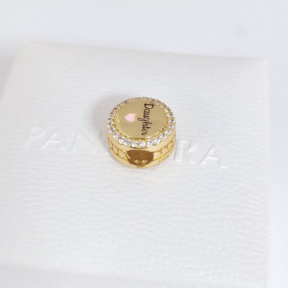 Pandora Engravable Daughter Charm Bead Gold Plated with box - Picture 3 of 10